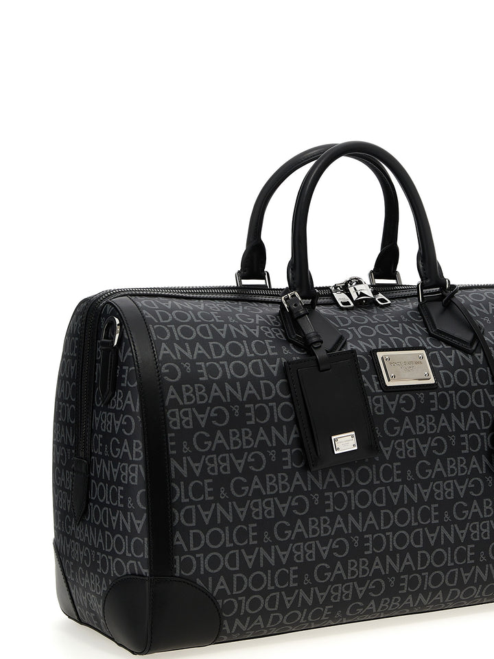 Smeared Jacquard Duffel Bag Lifestyle Nero