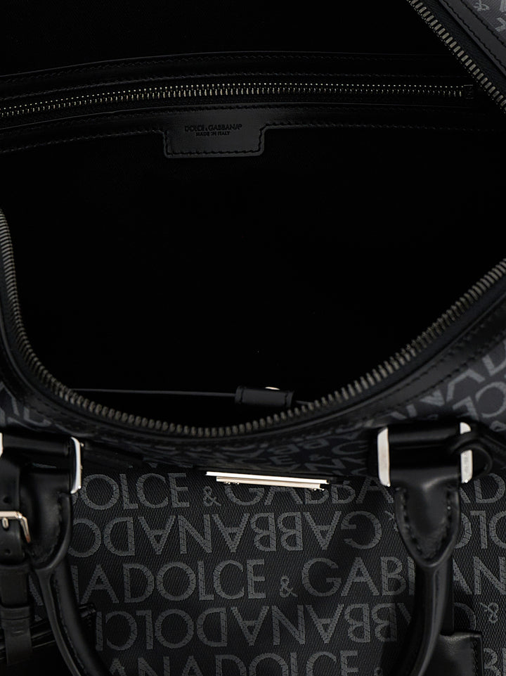 Smeared Jacquard Duffel Bag Lifestyle Nero