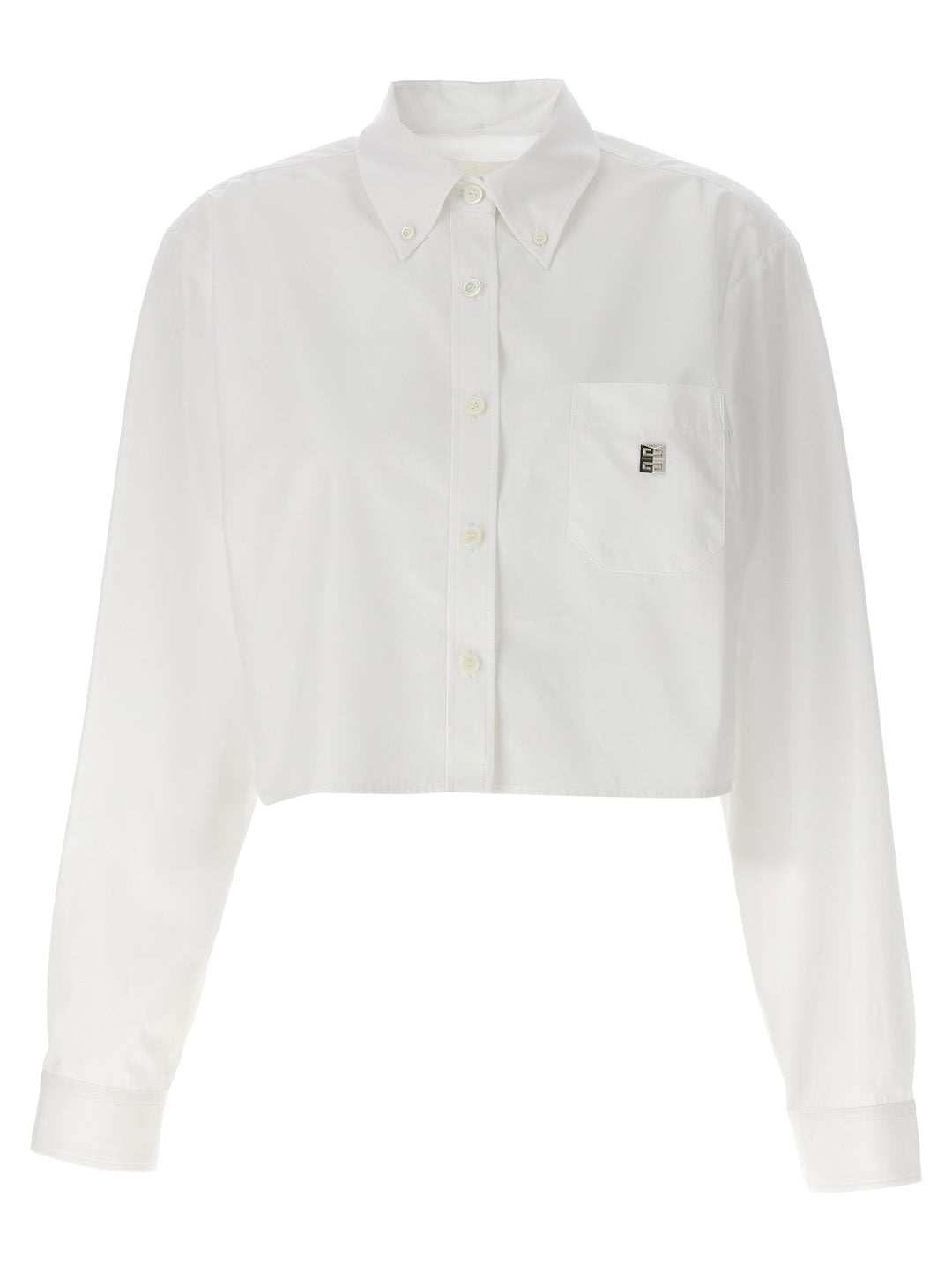 Cropped Logo Shirt Camicie Bianco