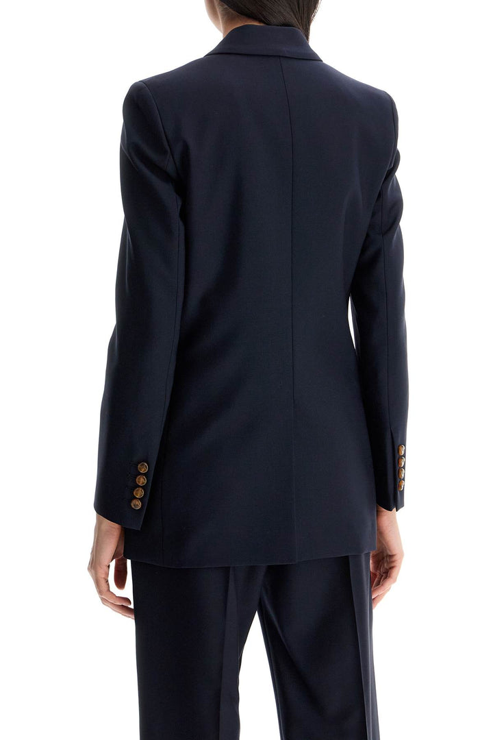 Blazer In Lana Vergine Blu Navy Monopetto