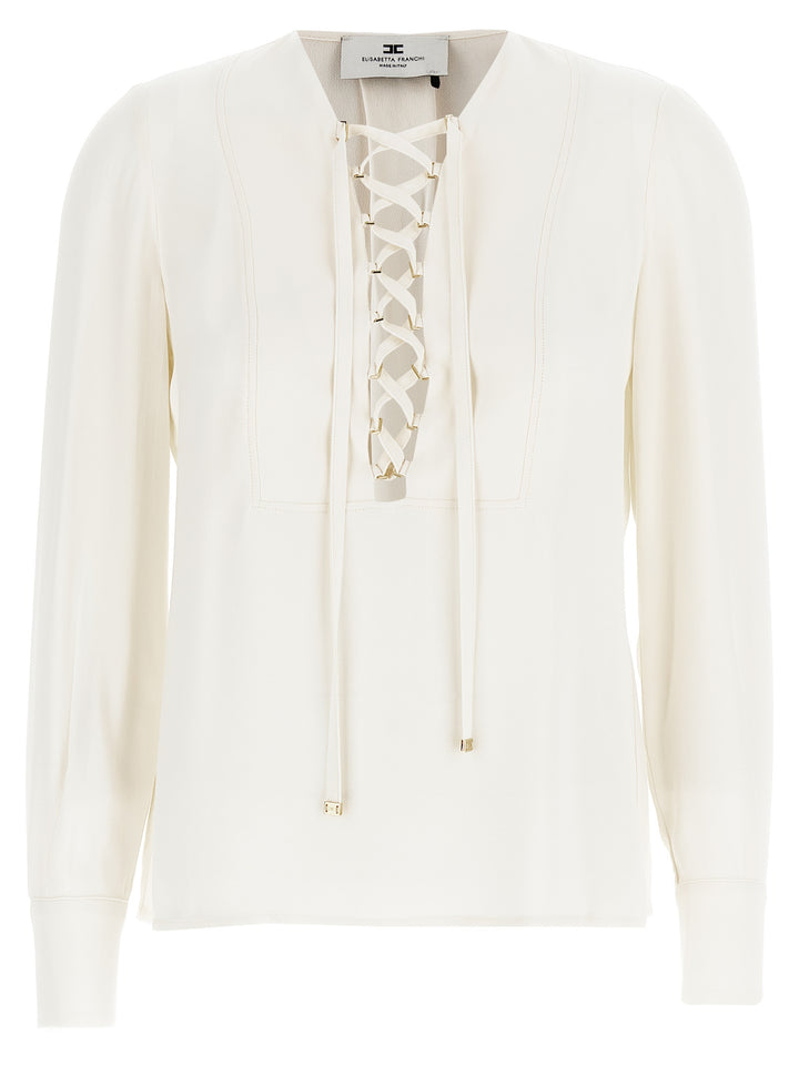 Lace-Up Blouse Camicie Bianco