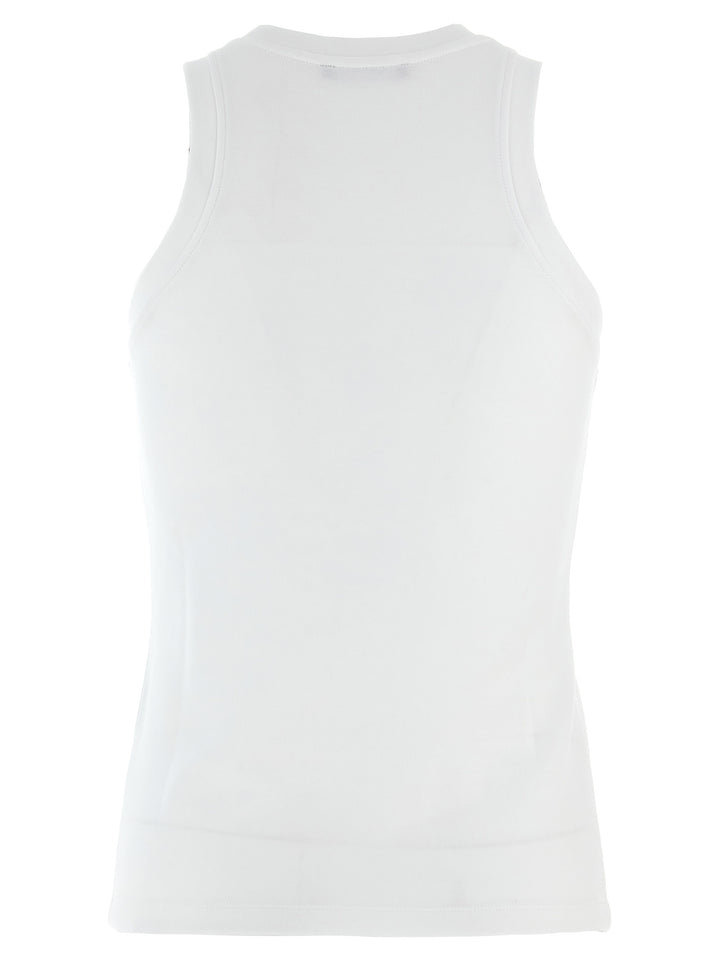 Logo Embroidery Tank Top Top Bianco/Nero