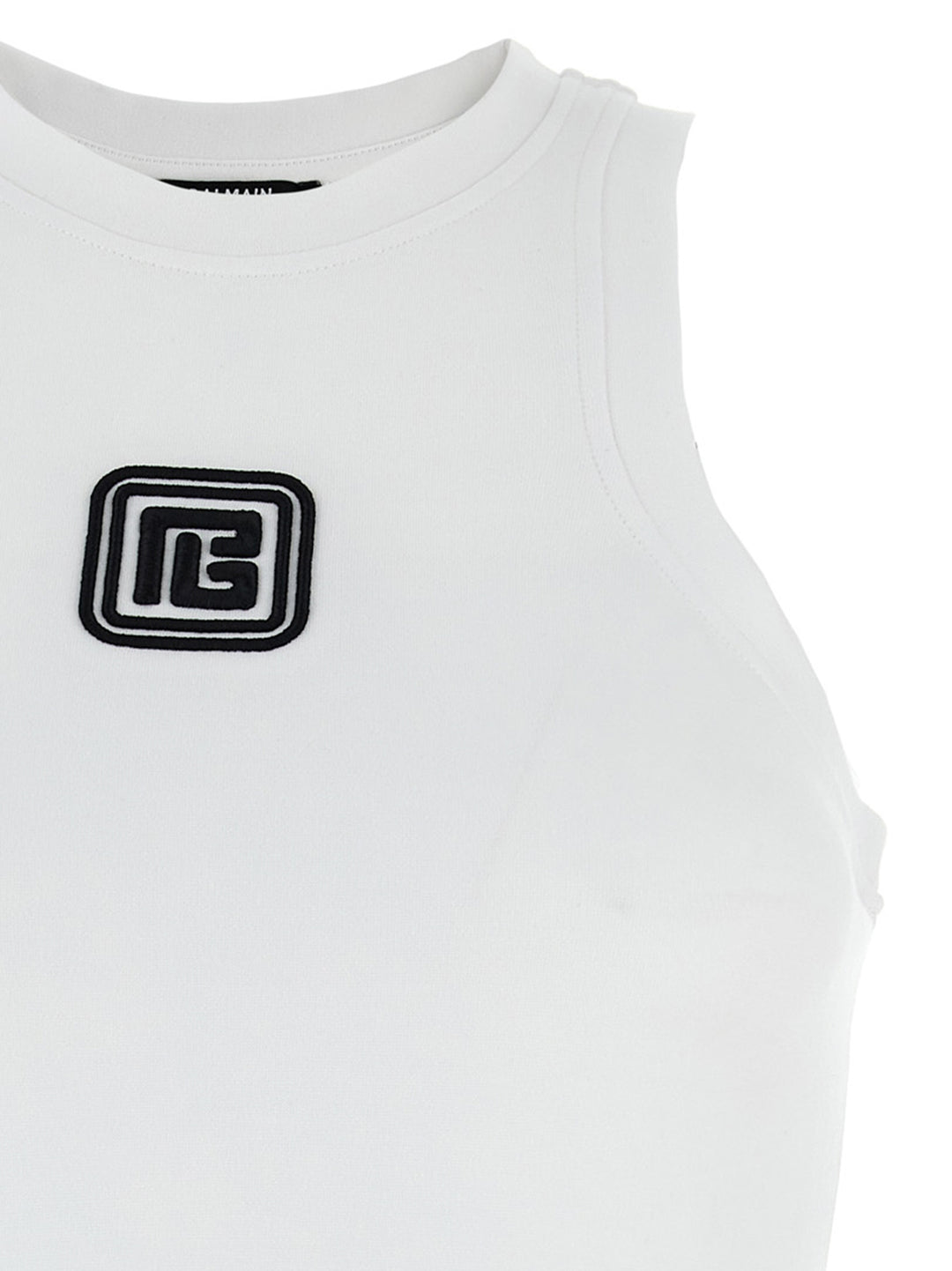 Logo Embroidery Tank Top Top Bianco/Nero