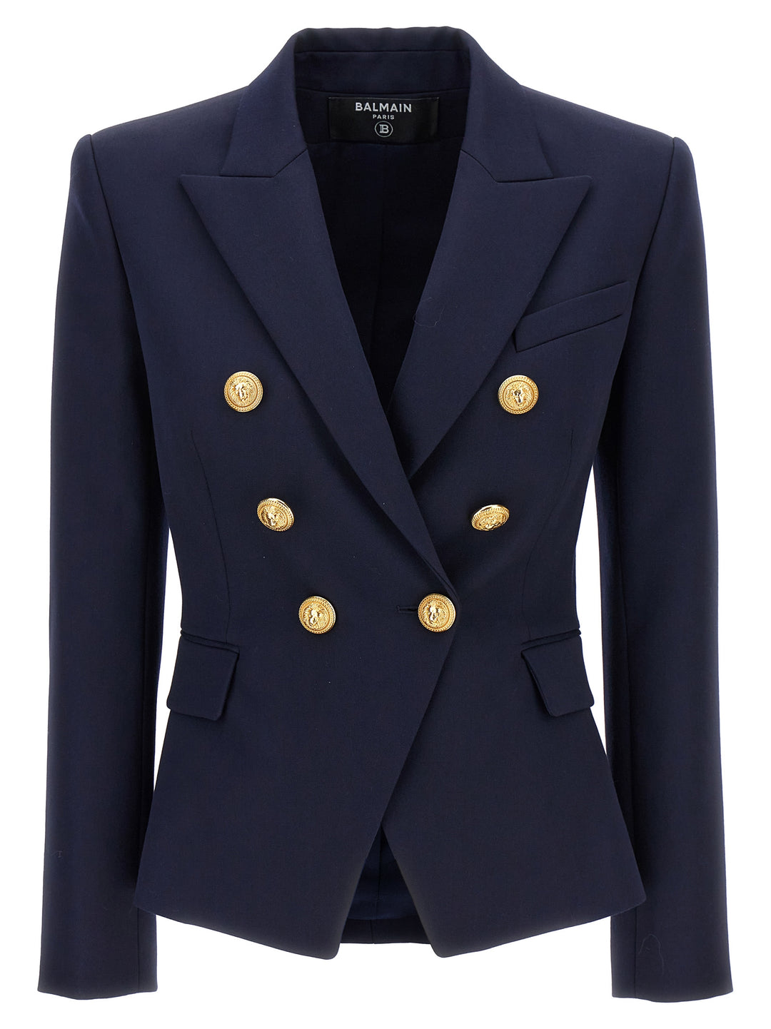 Double-Breasted Blazer With Logo Buttons Blazer And Suits Blu