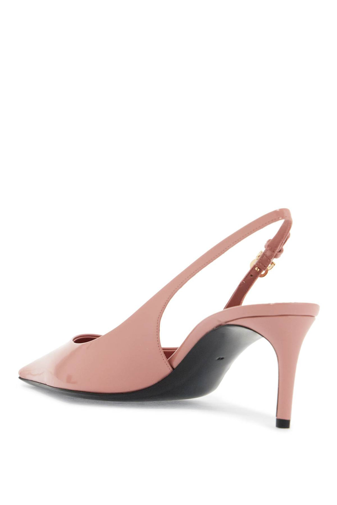 Décolleté Slingback Vitello Rosa Tacco A Spillo Lucida