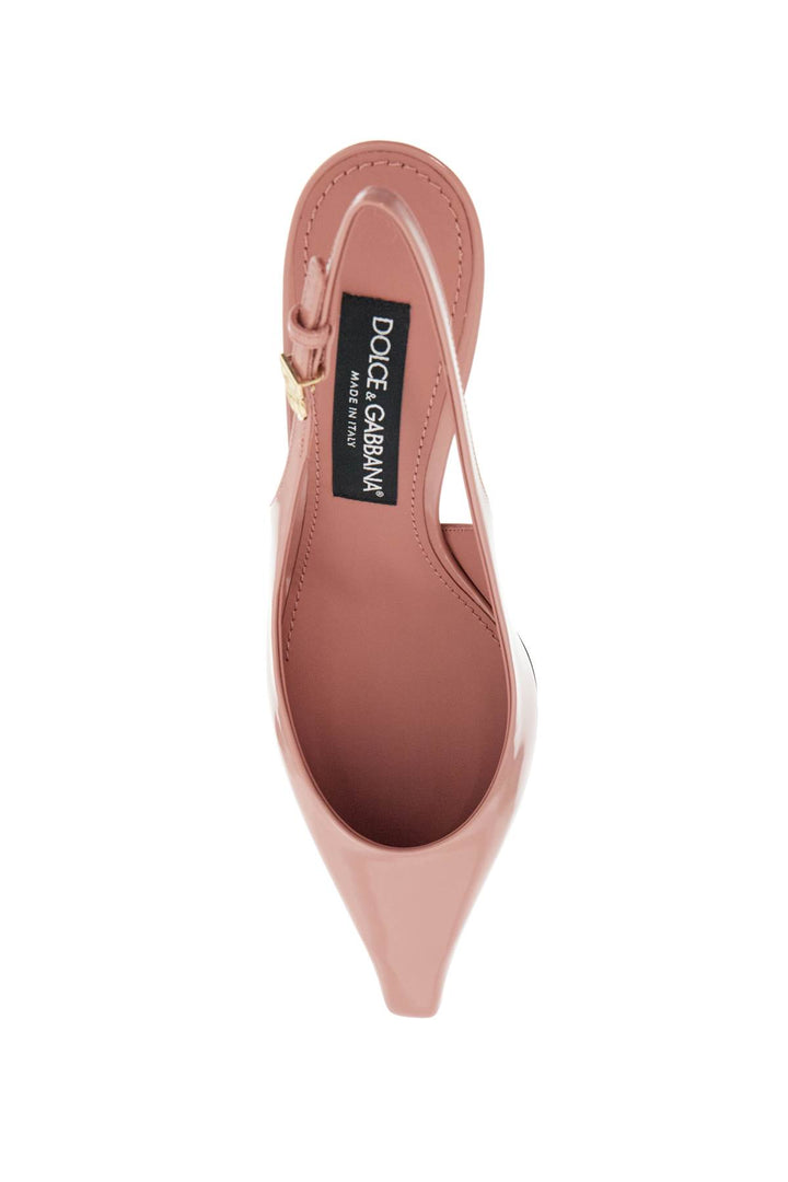 Décolleté Slingback Vitello Rosa Tacco A Spillo Lucida