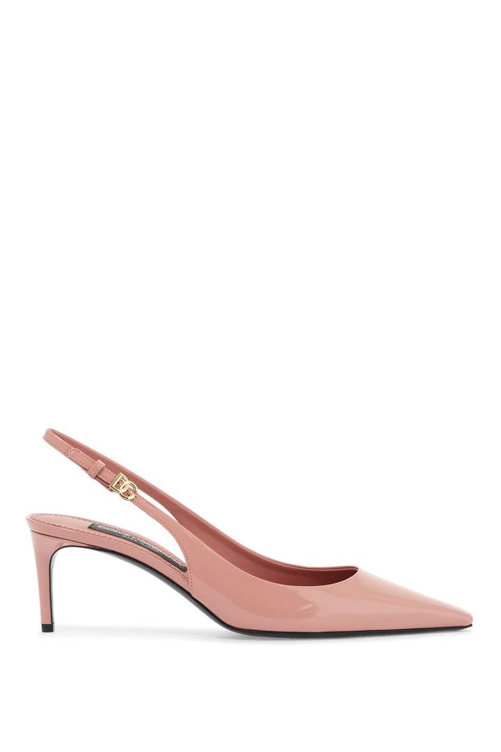 Décolleté Slingback Vitello Rosa Tacco A Spillo Lucida