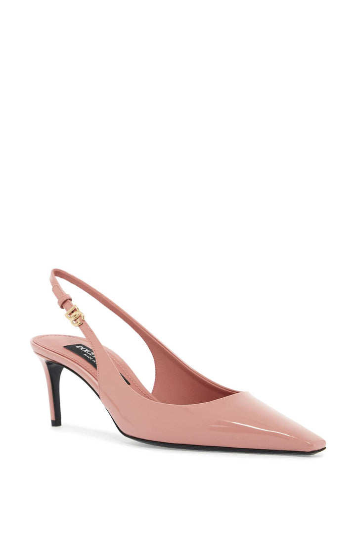 Décolleté Slingback Vitello Rosa Tacco A Spillo Lucida