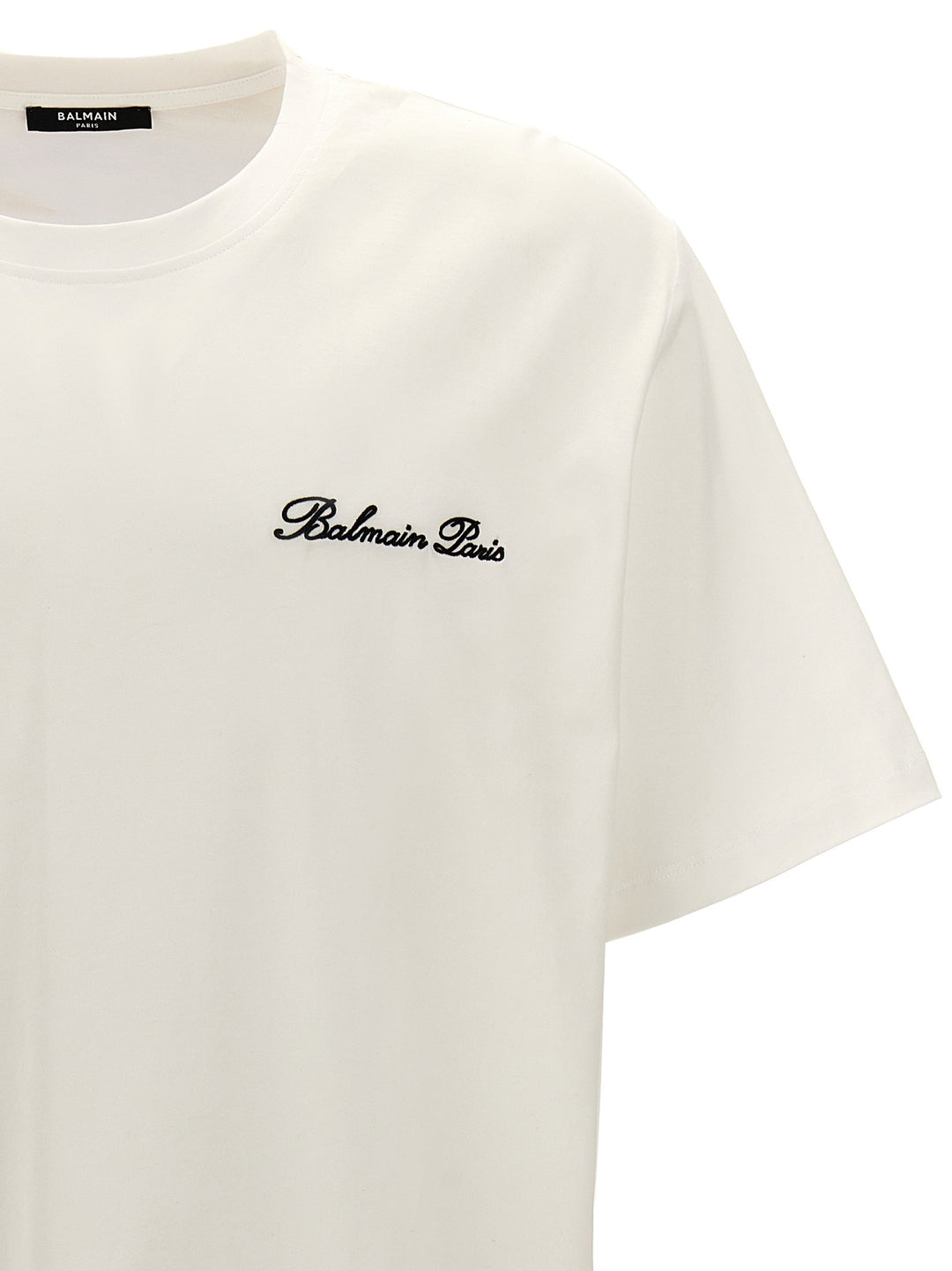 Balmain Signature T Shirt Bianco