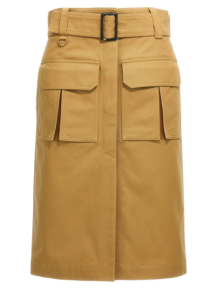 Gabardine Skirt Gonne Beige