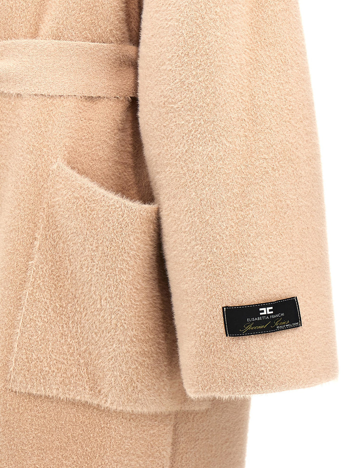 Fur-Effect Coat Trench E Impermeabili Rosa