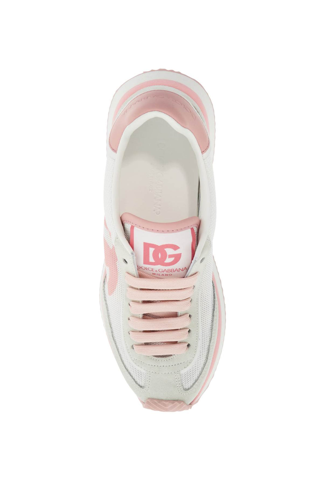 Sneakers Con Logo Dg Bianco E Rosa