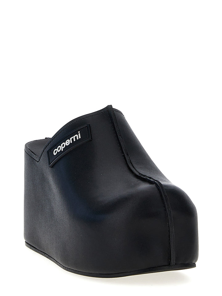 Branded Clog Wedge Zeppe Nero