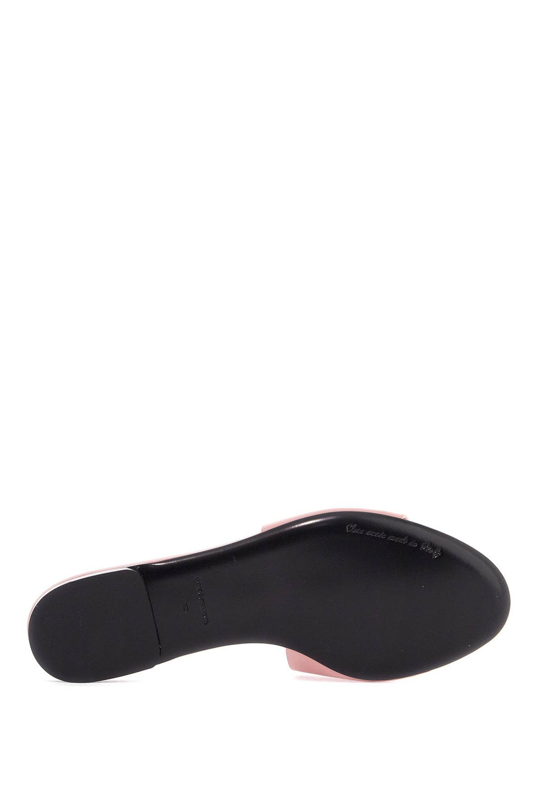 Slipper Flat In Vitello Rosa Con Logo Dg In Rilievo