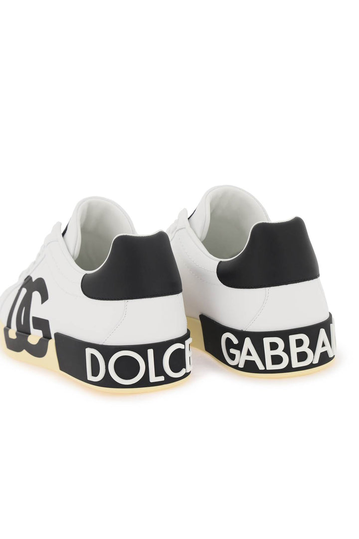 Sneakers Portofino In Pelle Con Logo Dg