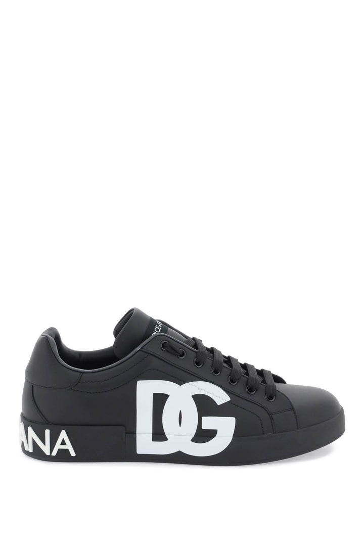 Sneakers Portofino In Pelle Con Logo Dg