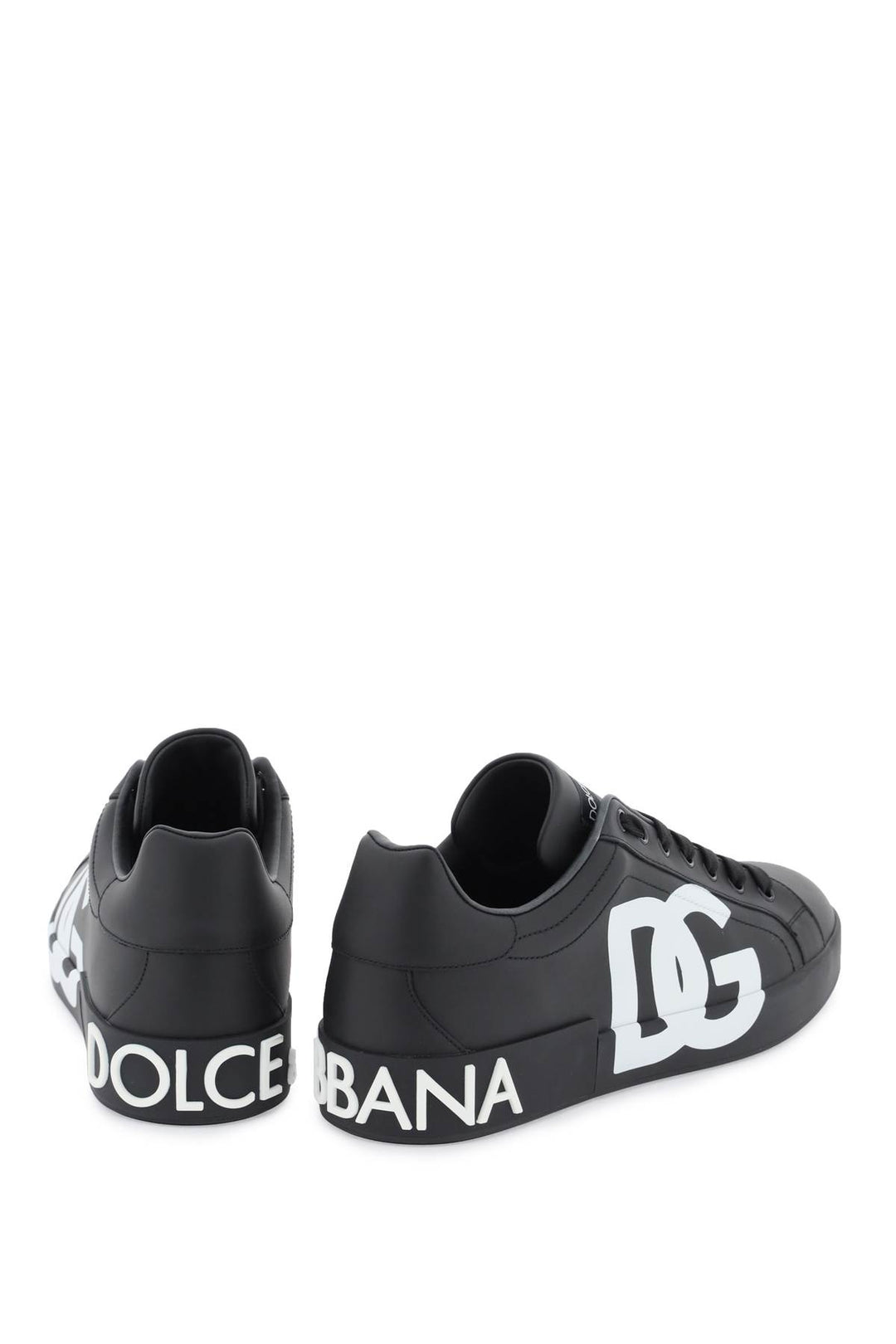 Sneakers Portofino In Pelle Con Logo Dg