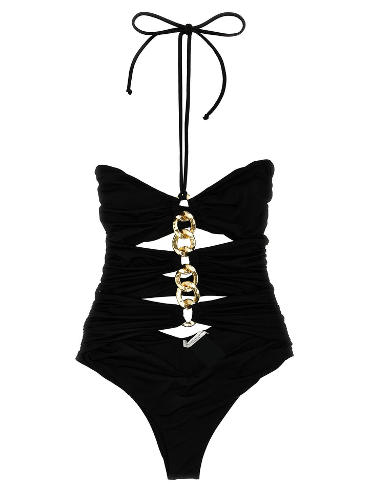 Chain One-Piece Swimsuit Beachwear Nero