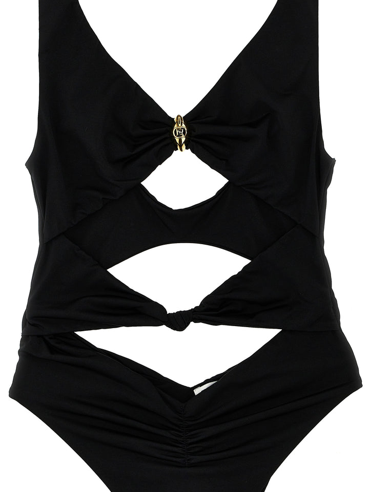 Knot One-Piece Swimsuit Beachwear Nero