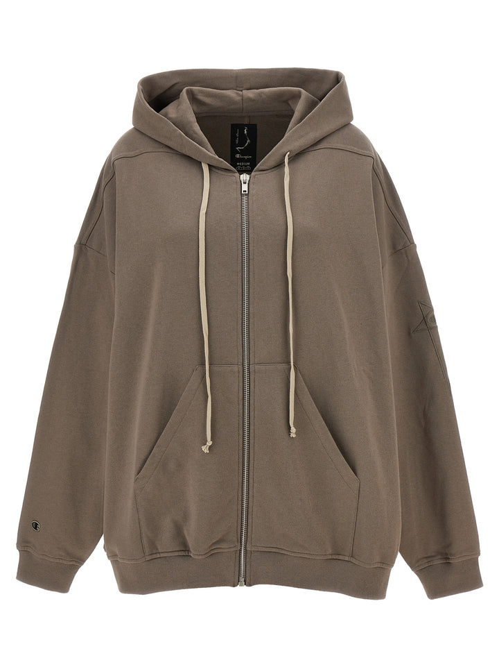 Rick Owens X Champion Hoodie Felpe Grigio