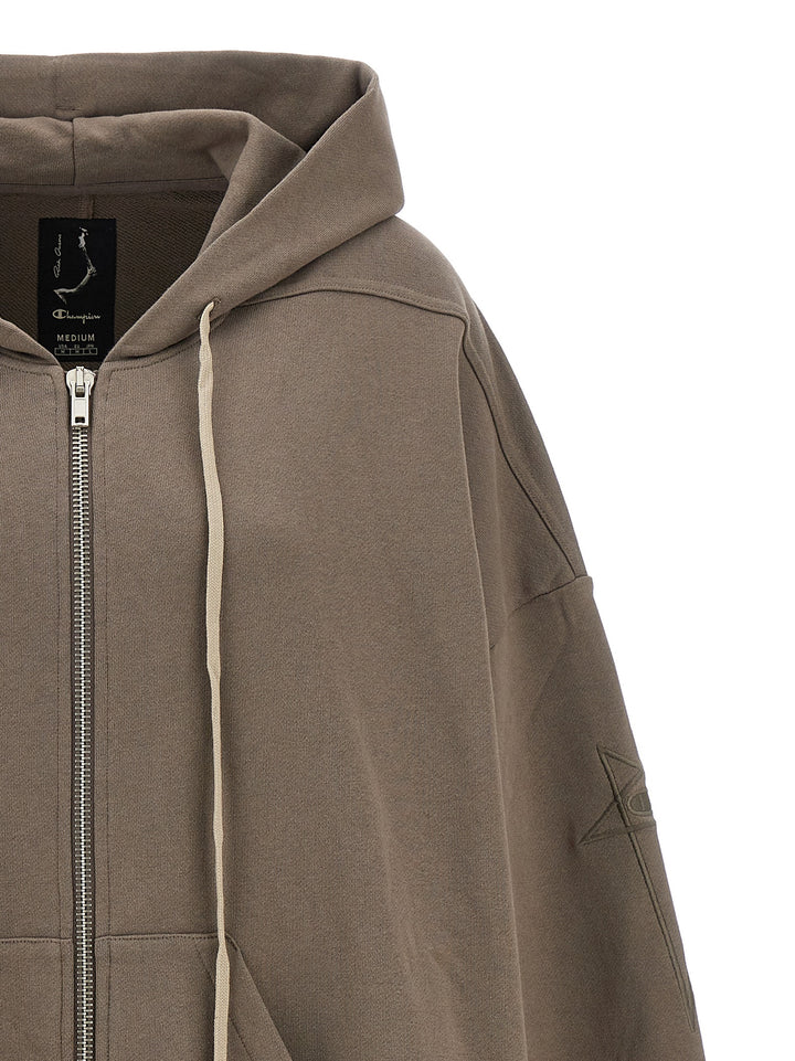 Rick Owens X Champion Hoodie Felpe Grigio