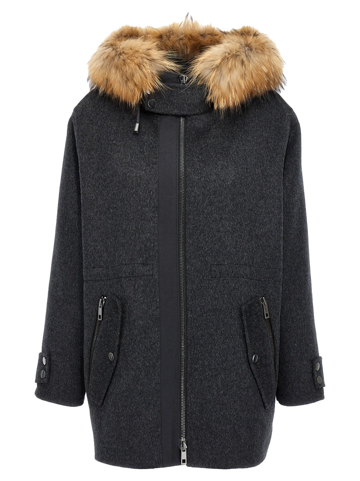 Fur Parka Giacche Grigio