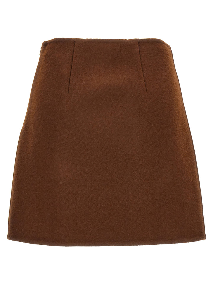 Wool Cloth Skirt Gonne Marrone