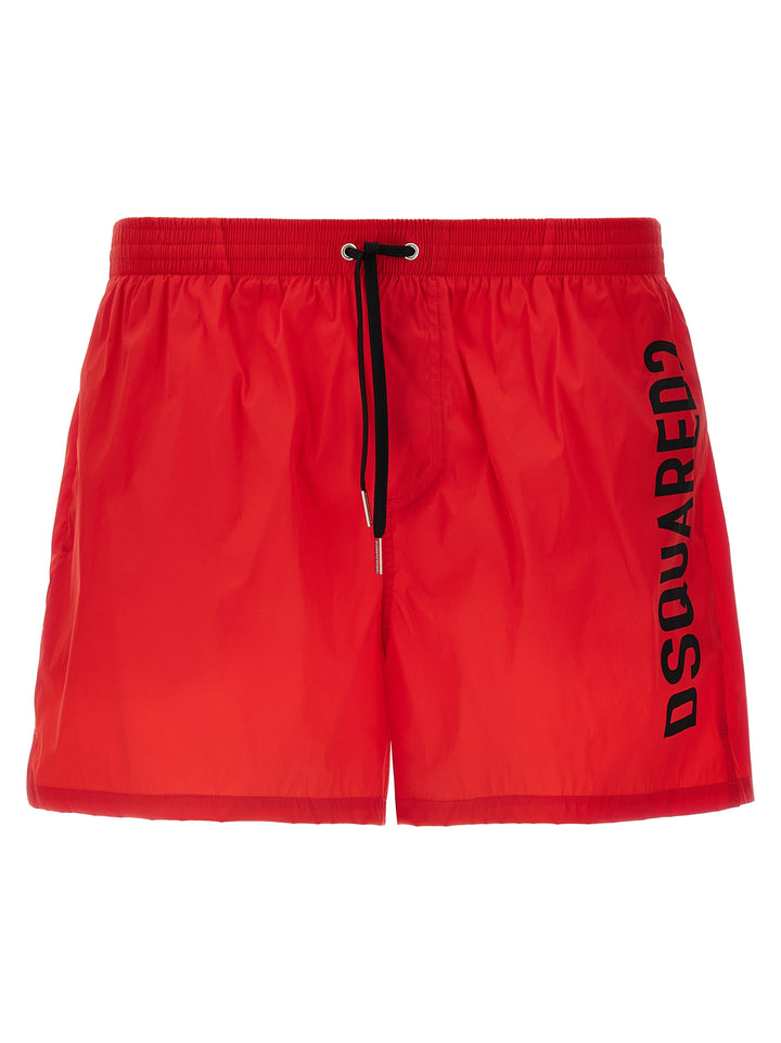 Midi Boxer Shorts Beachwear Rosso