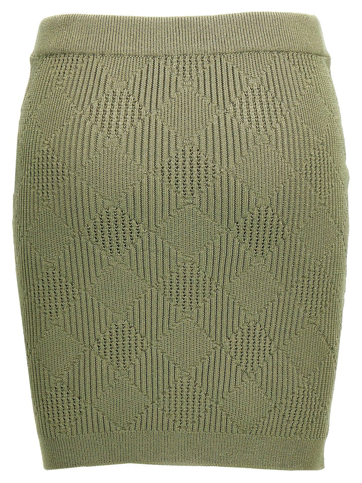 Openwork Knit Skirt Gonne Verde