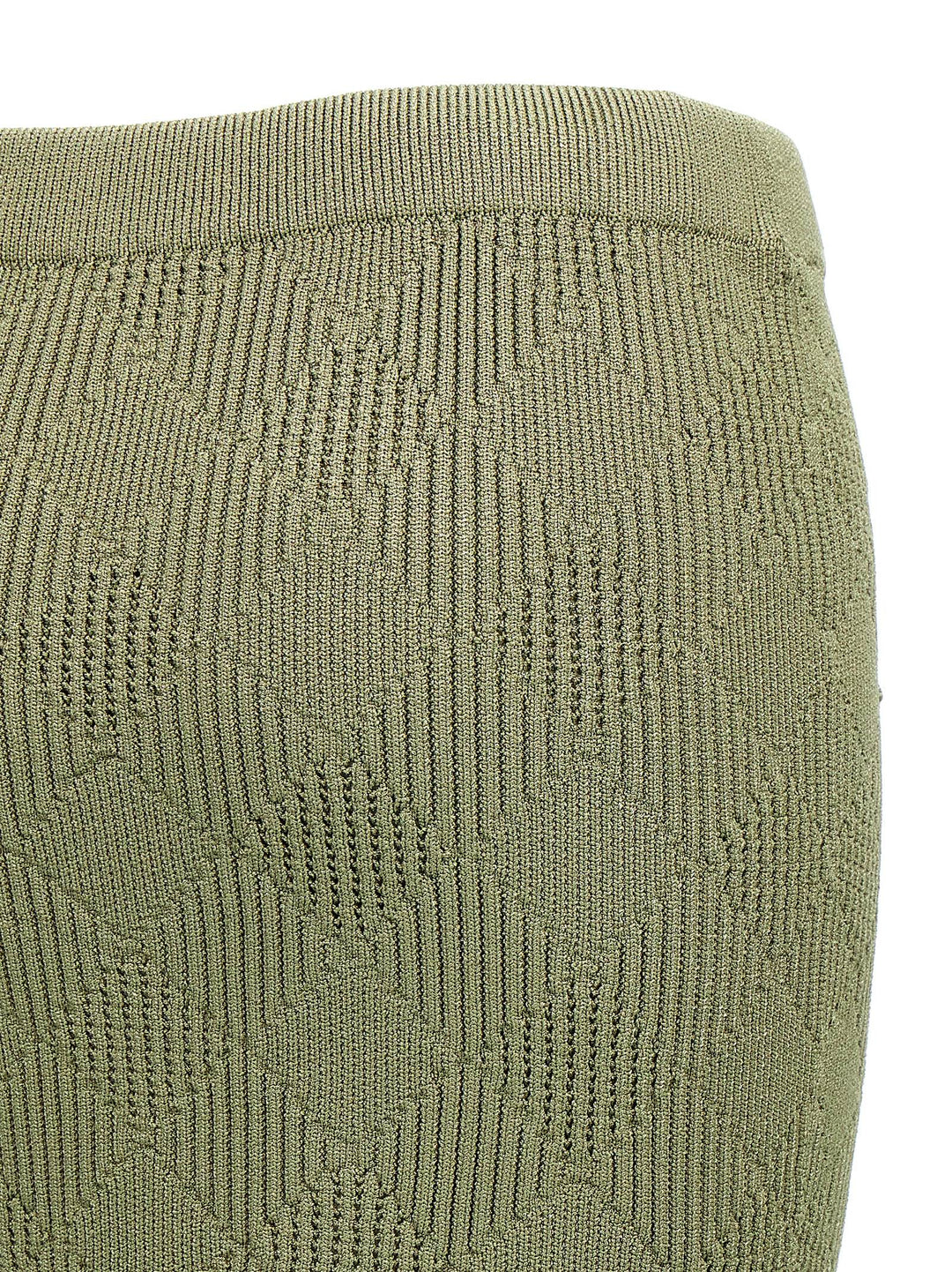 Openwork Knit Skirt Gonne Verde