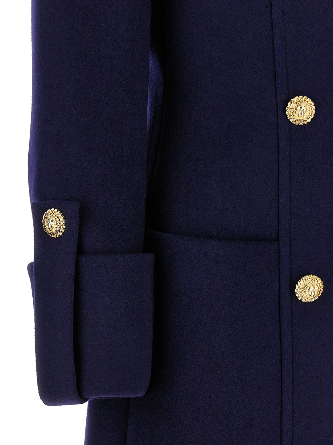 Double-Breasted Long Coat Trench E Impermeabili Blu