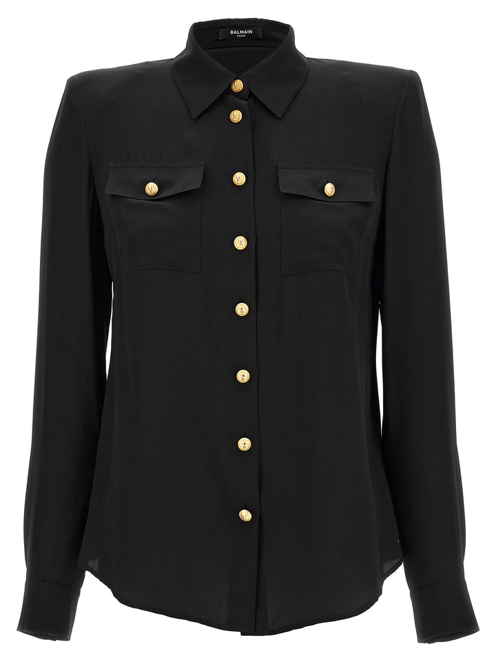 Logo Button Shirt Camicie Nero