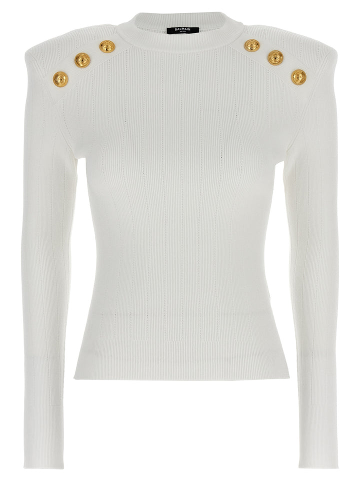 Logo Button Sweater Maglioni Bianco