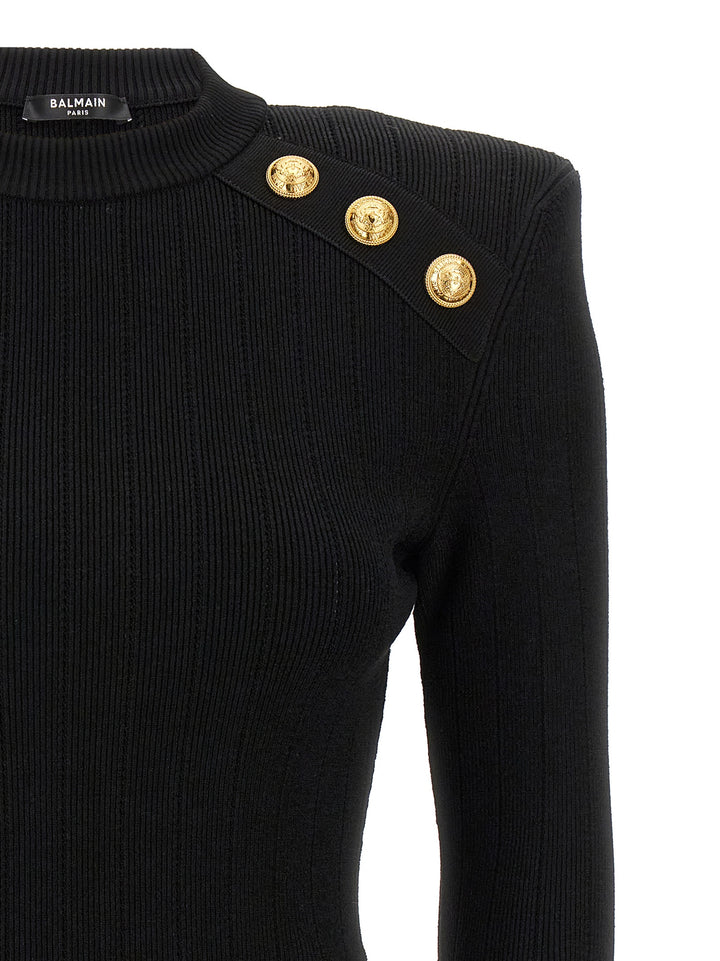 Logo Button Sweater Maglioni Nero