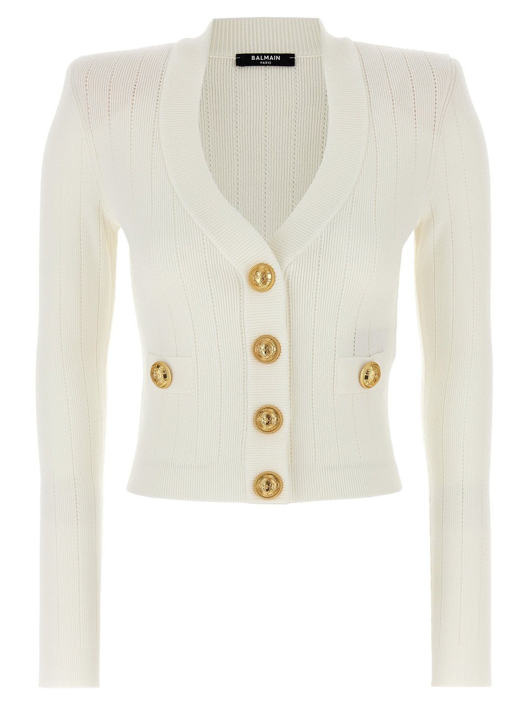 Logo Buttons Cardigan Maglioni Bianco