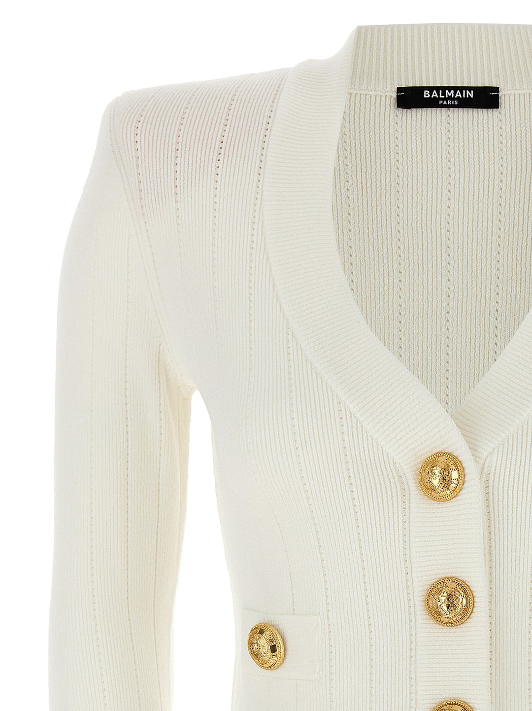 Logo Buttons Cardigan Maglioni Bianco