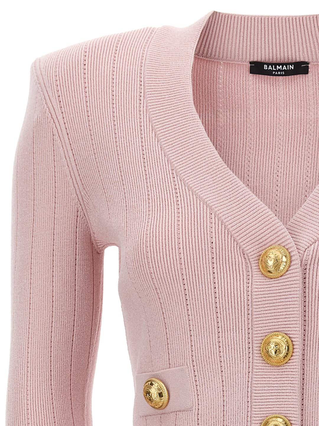 Logo Button Cropped Cardigan Maglioni Rosa