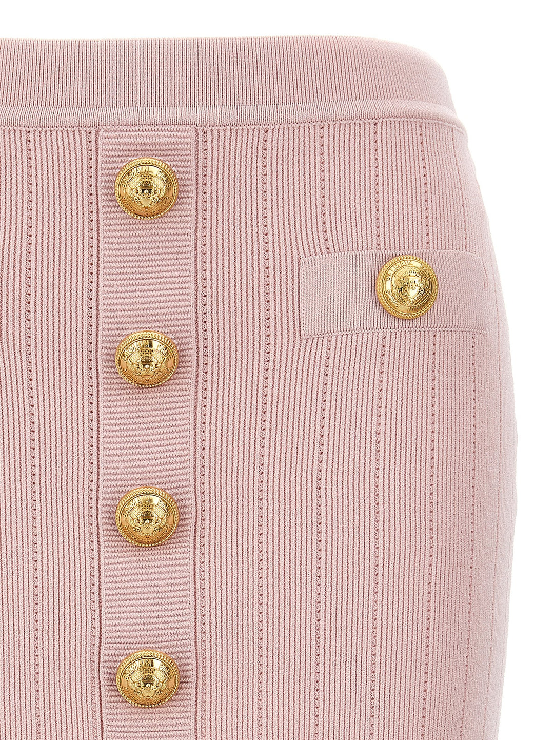 Logo Button Skirt Gonne Rosa