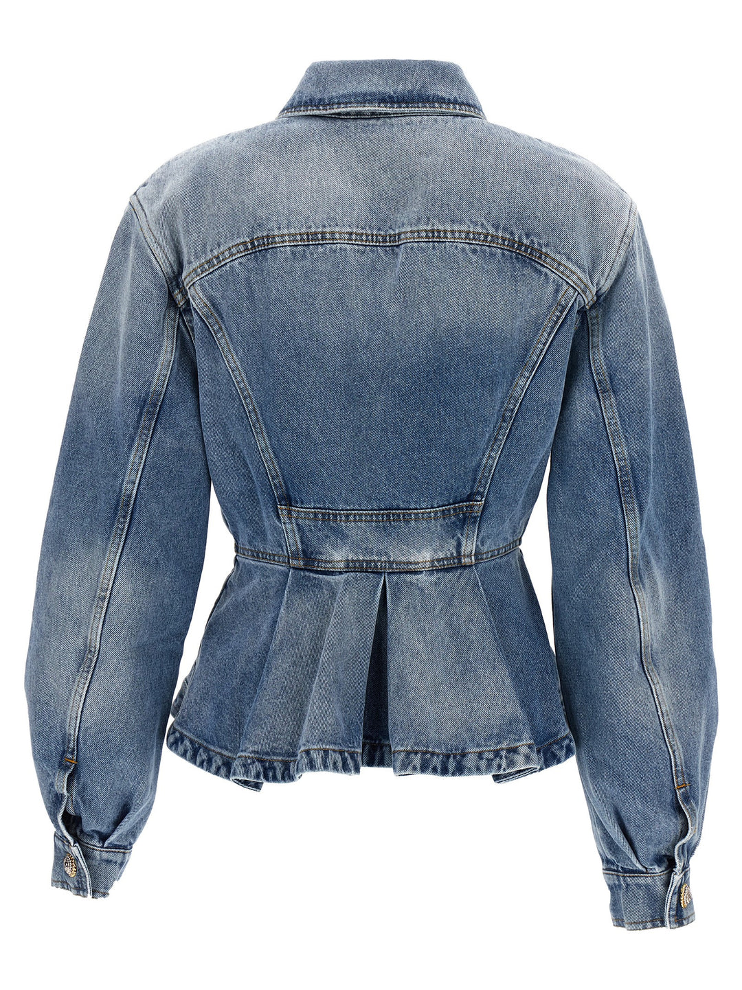 Peplum Denim Jacket Giacche Celeste