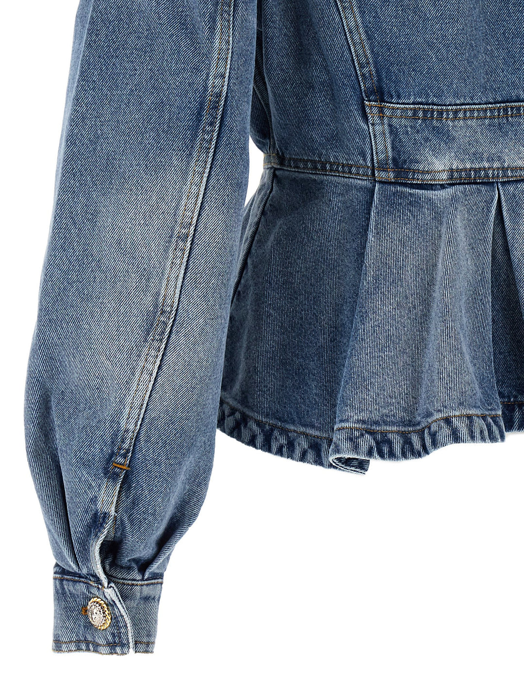 Peplum Denim Jacket Giacche Celeste