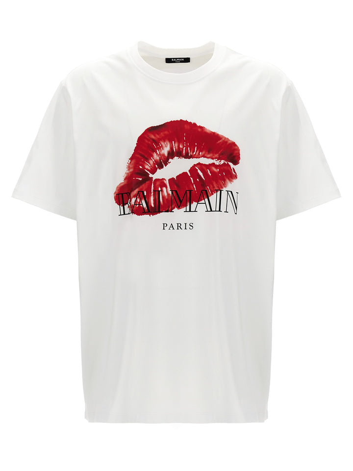 Balmain Kiss T Shirt Bianco