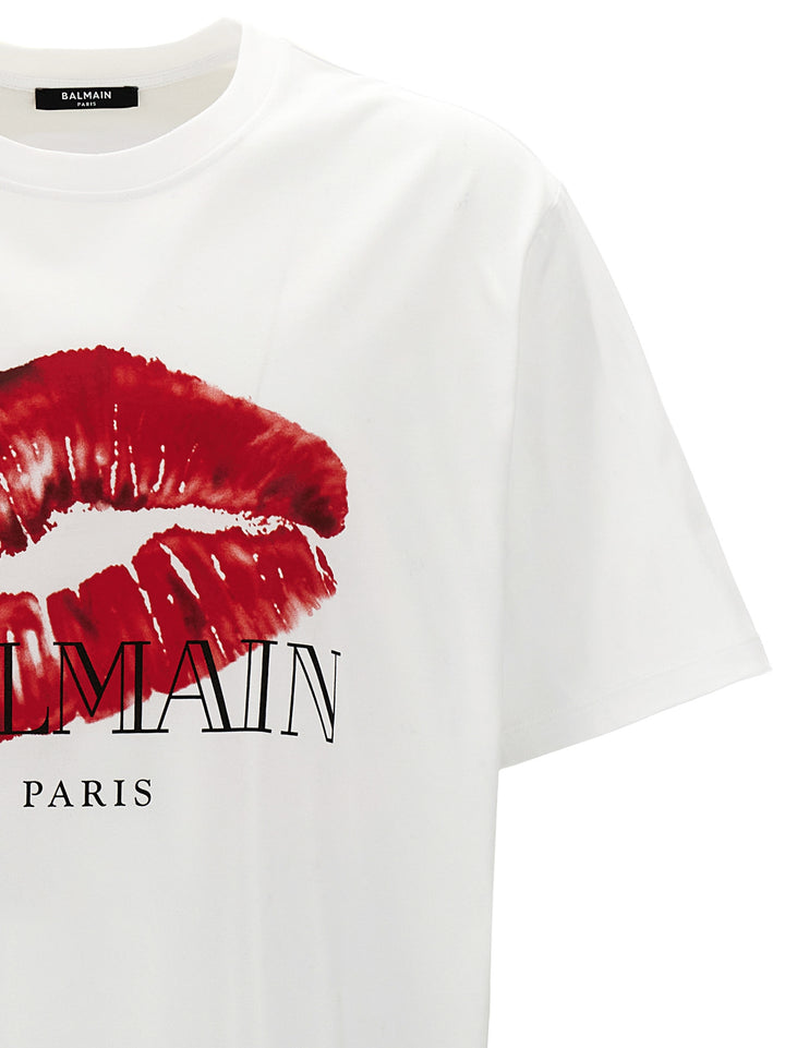 Balmain Kiss T Shirt Bianco