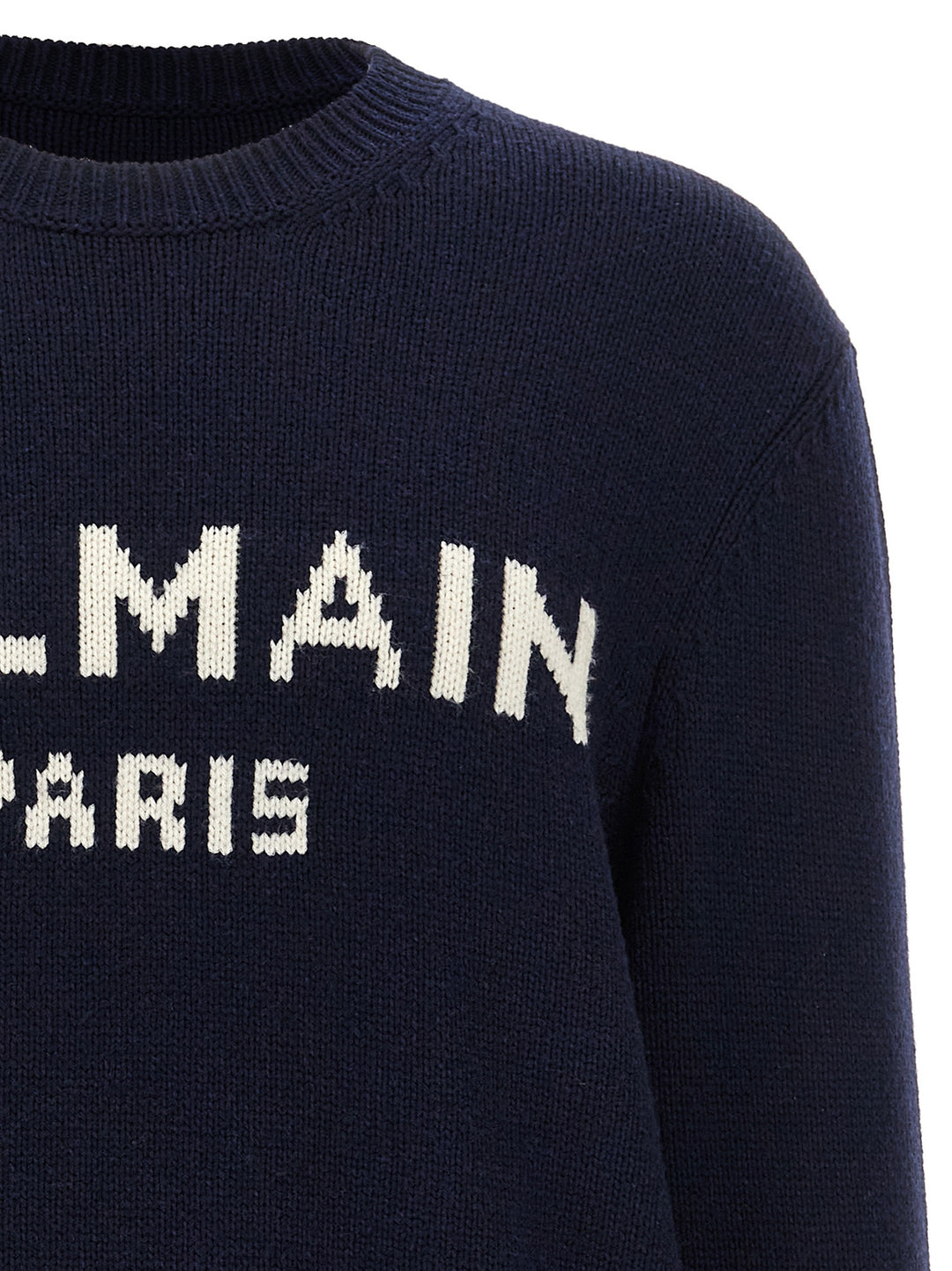 Logo Wool Sweater Maglioni Blu