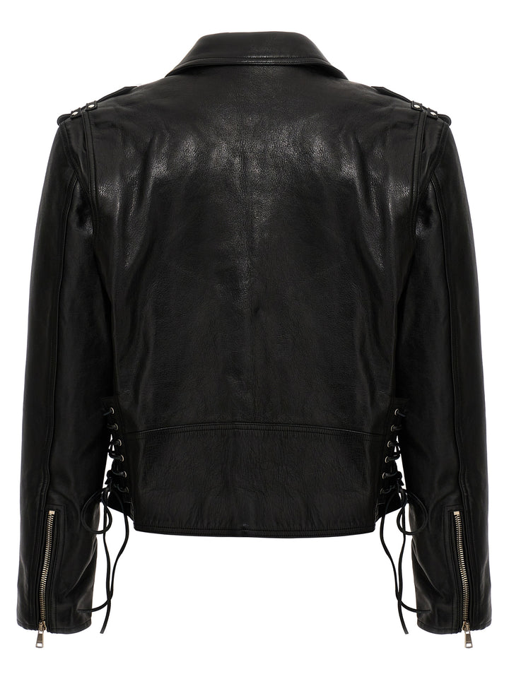 Leather Biker Jacket Giacche Nero