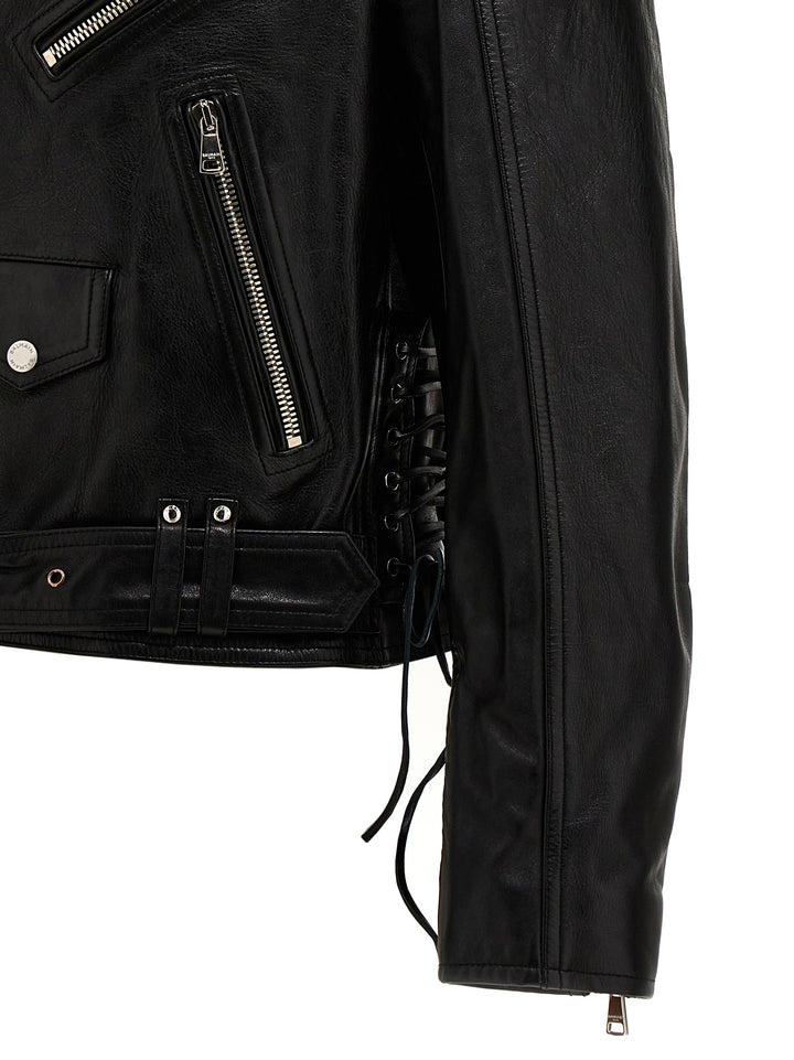 Leather Biker Jacket Giacche Nero