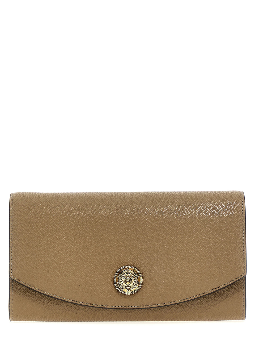 Emblem Clutch Beige