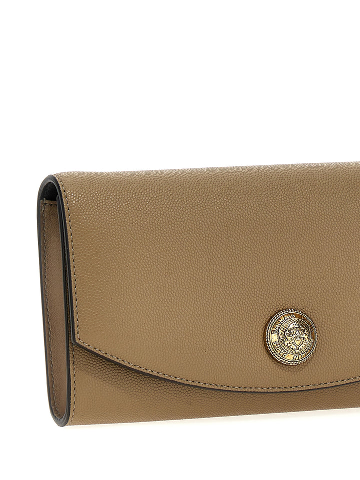 Emblem Clutch Beige