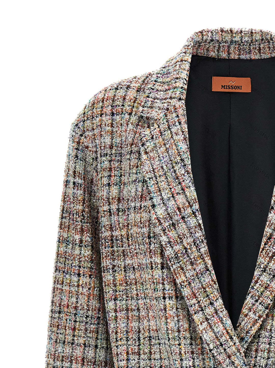 Bouclè Double-Breasted Blazer Blazer And Suits Multicolor