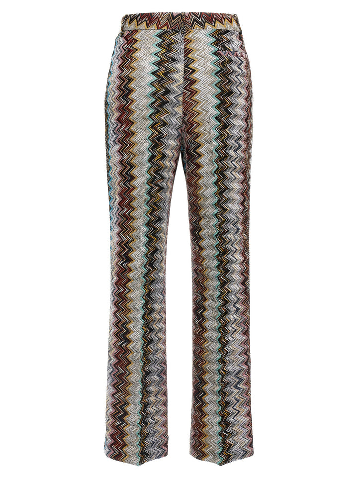 Zig Zag Lamé Pantaloni Multicolor