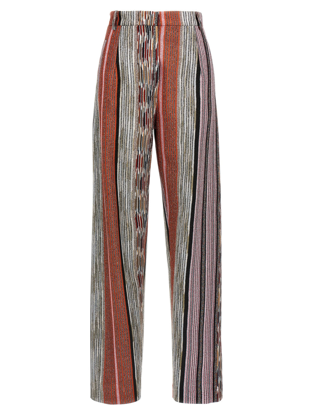 Lamé Striped Pantaloni Multicolor